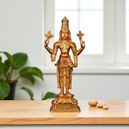 Vishnu Standing Panchaloha Pooja statue - 8 Inches Nikuressence