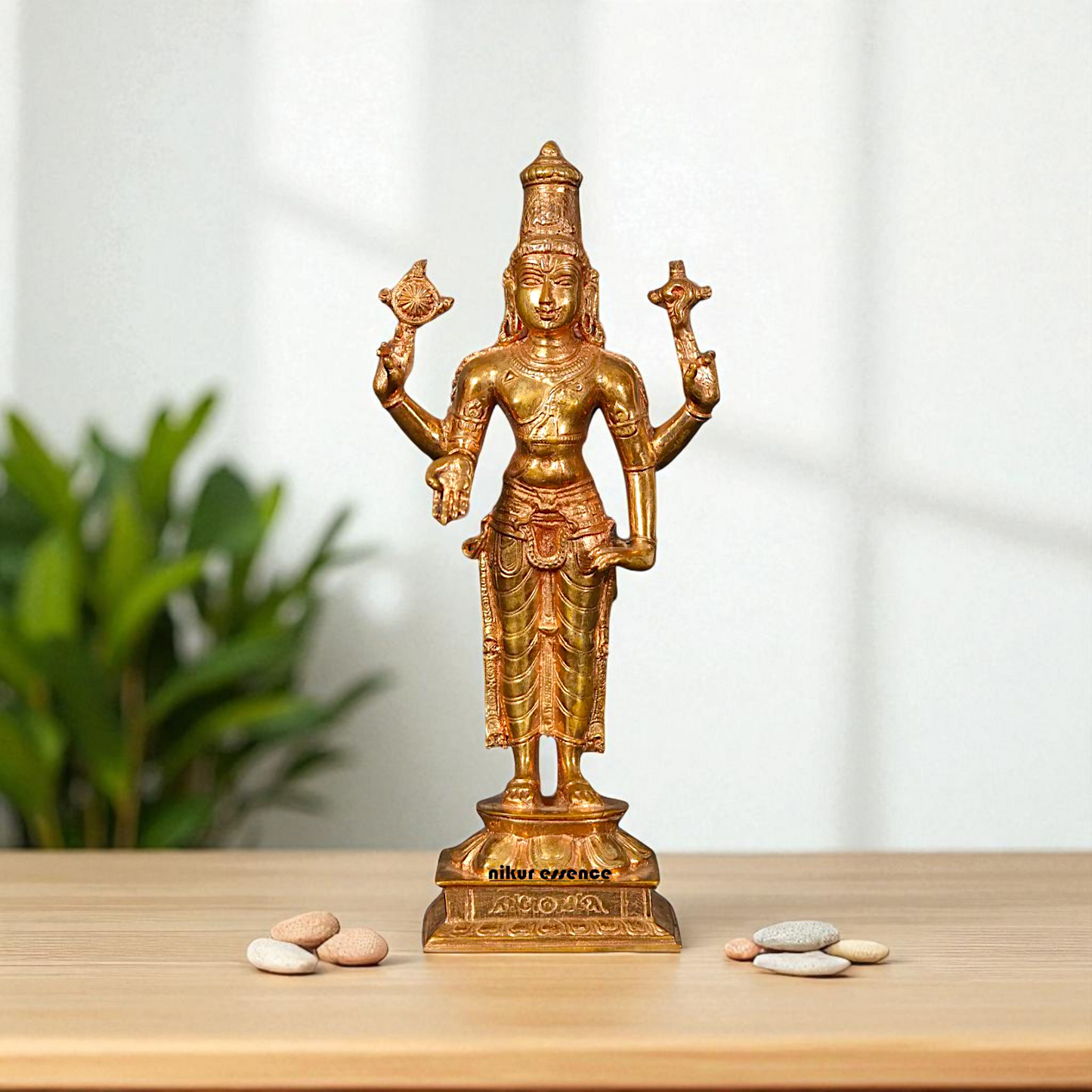 Vishnu Standing Panchaloha Pooja statue - 8 Inches Nikuressence