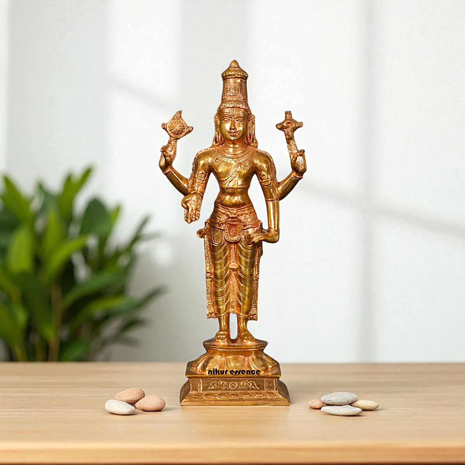 Vishnu Standing Panchaloha Pooja statue - 8 Inches Nikuressence