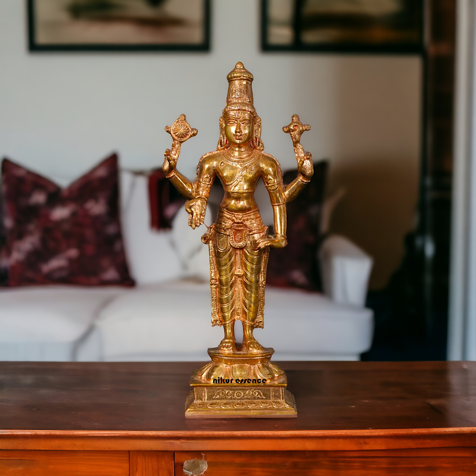 Vishnu Standing Panchaloha Pooja statue - 8 Inches