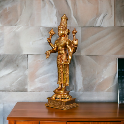 Vishnu Standing Panchaloha Pooja statue - 8 Inches