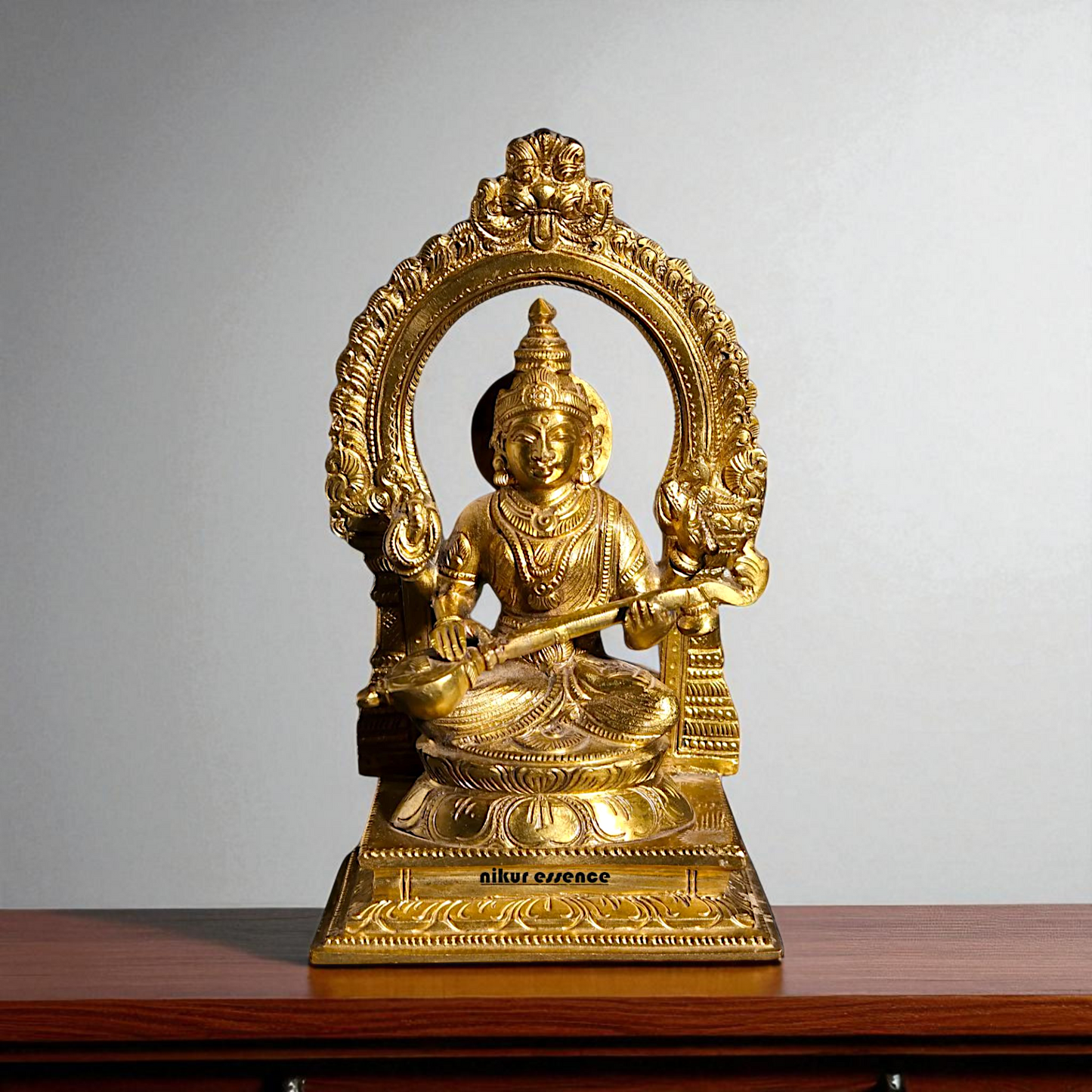 Saraswati seated Panchaloha beautiful statue - 7 Inches Nikuressence