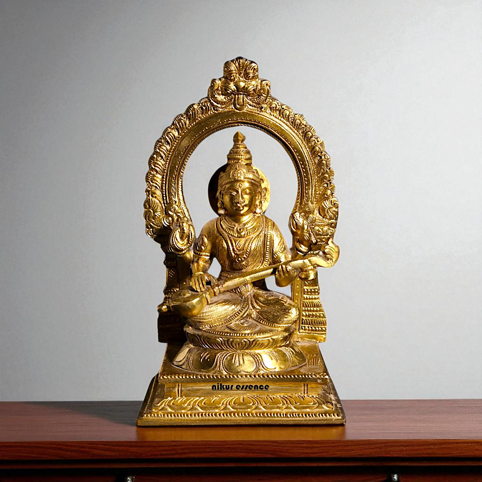 Saraswati seated Panchaloha beautiful statue - 7 Inches Nikuressence