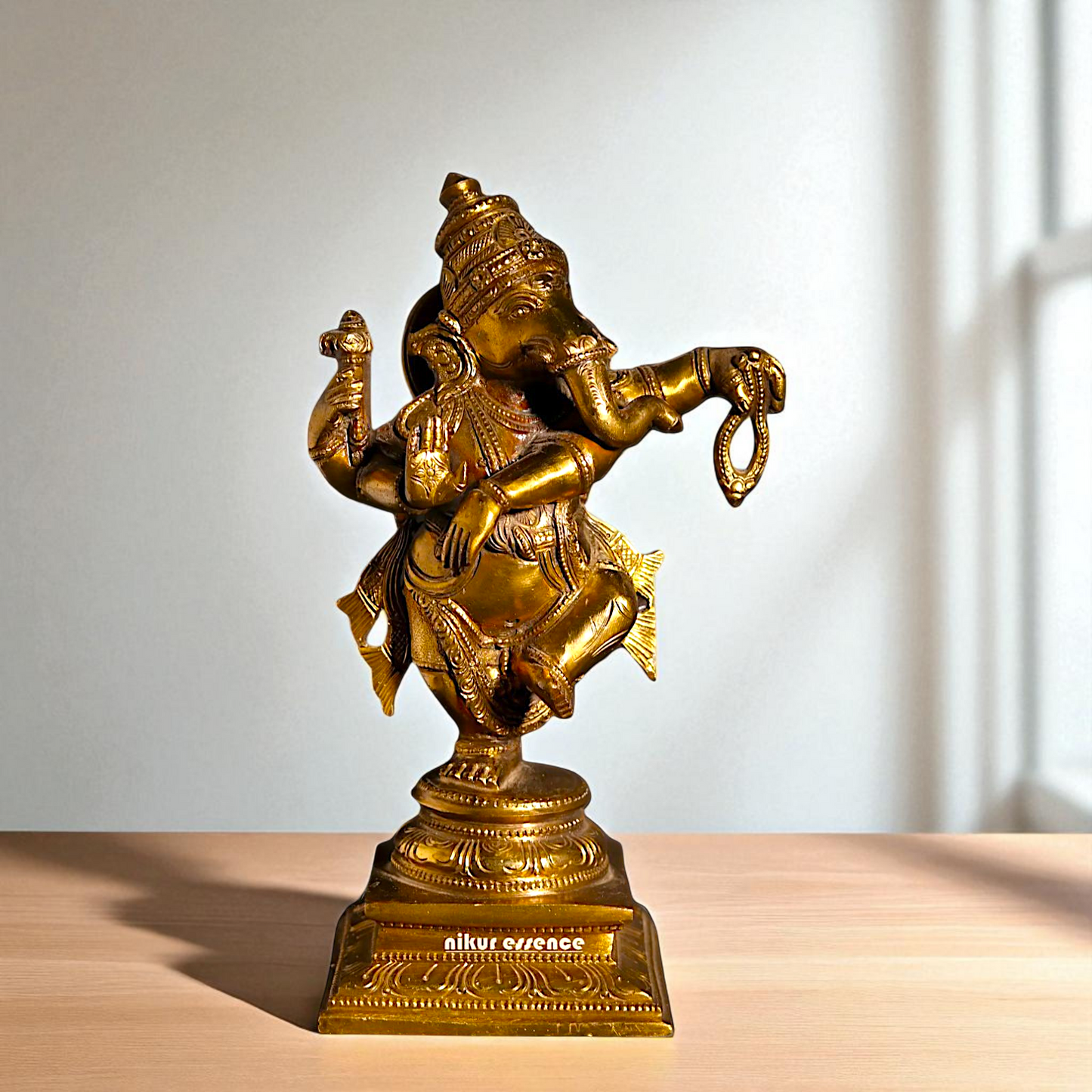 Panchaloha Ganesha dancing statue - 9 Inches Nikuressence