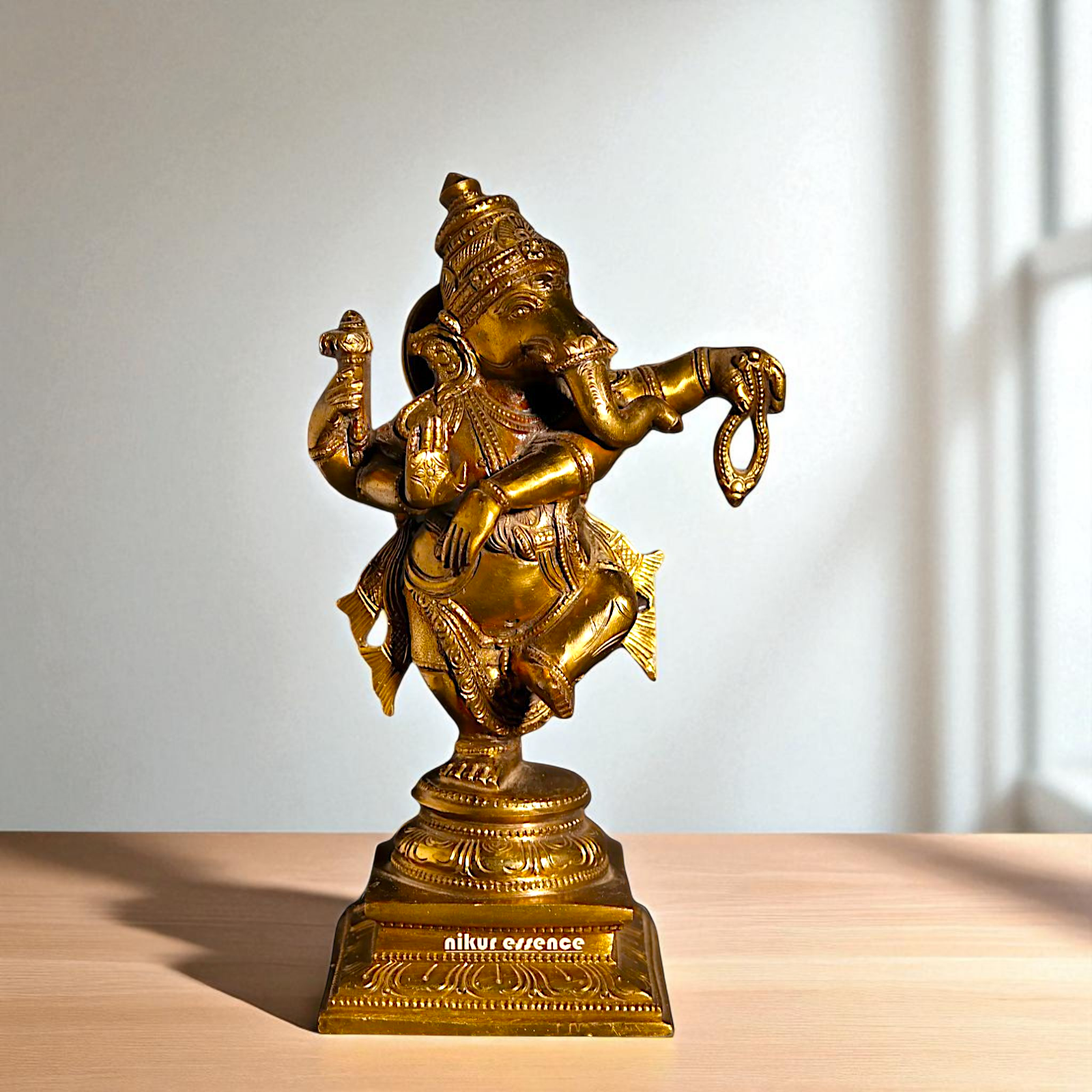 Panchaloha Ganesha dancing statue - 9 Inches Nikuressence