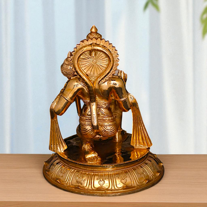 Panchaloha Hanuman ji monkey god with Gada statue - 14 Inches Nikuressence