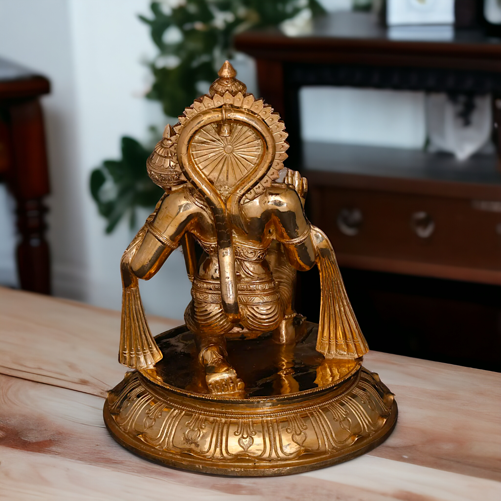 Panchaloha Hanuman ji monkey god with Gada statue - 14 Inches