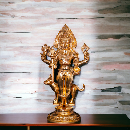 Shiva Bhairava Standing Panchaloha statue - 5 Inches