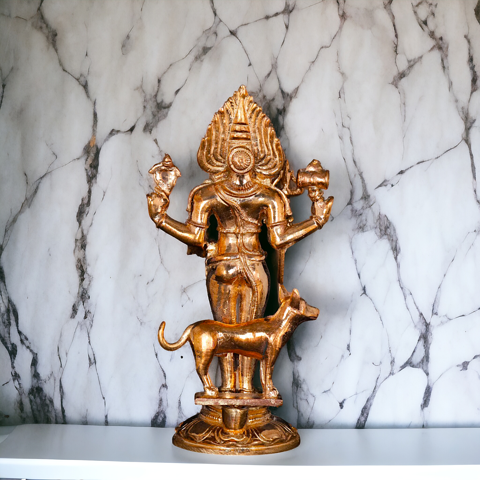 Shiva Bhairava Standing Panchaloha statue - 5 Inches