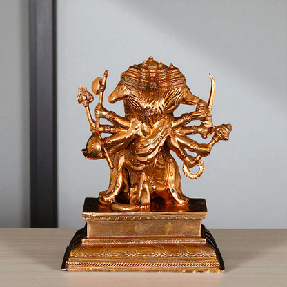 Panchmukhi Hanuman Sitting with Gada Panchaloha idol - 5 Inches Nikuressence