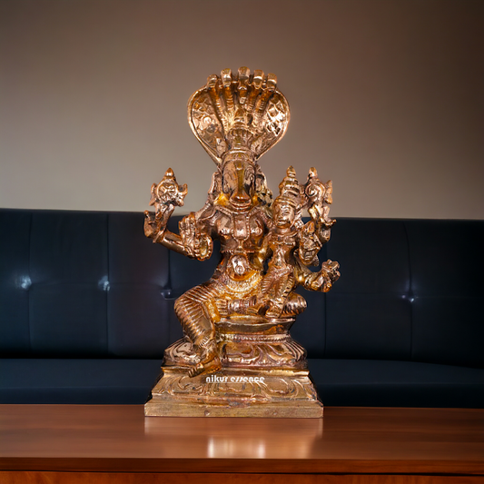 Hayagriva with Lakshmi sitting Panchaloha idol - 3 Inches