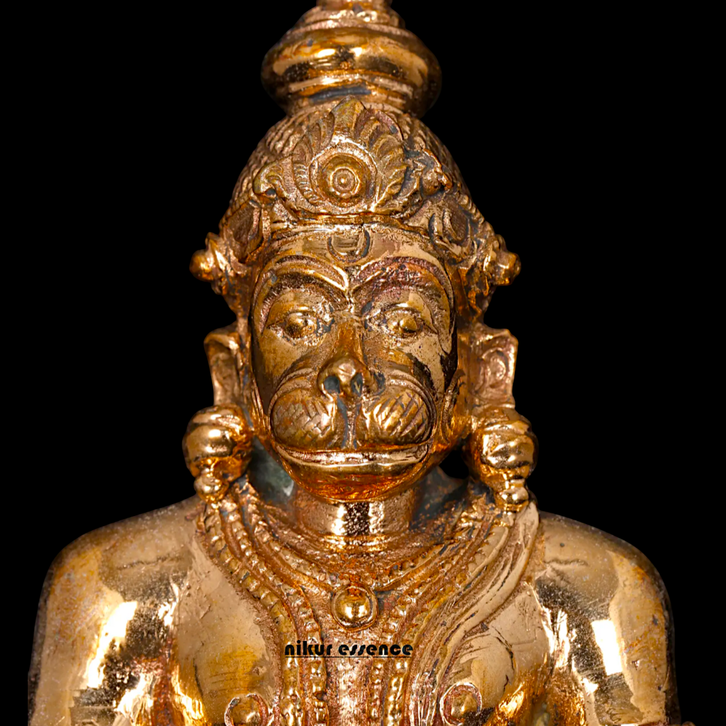 Hanuman ji Sitting meditation Panchaloha idol - 3 Inches