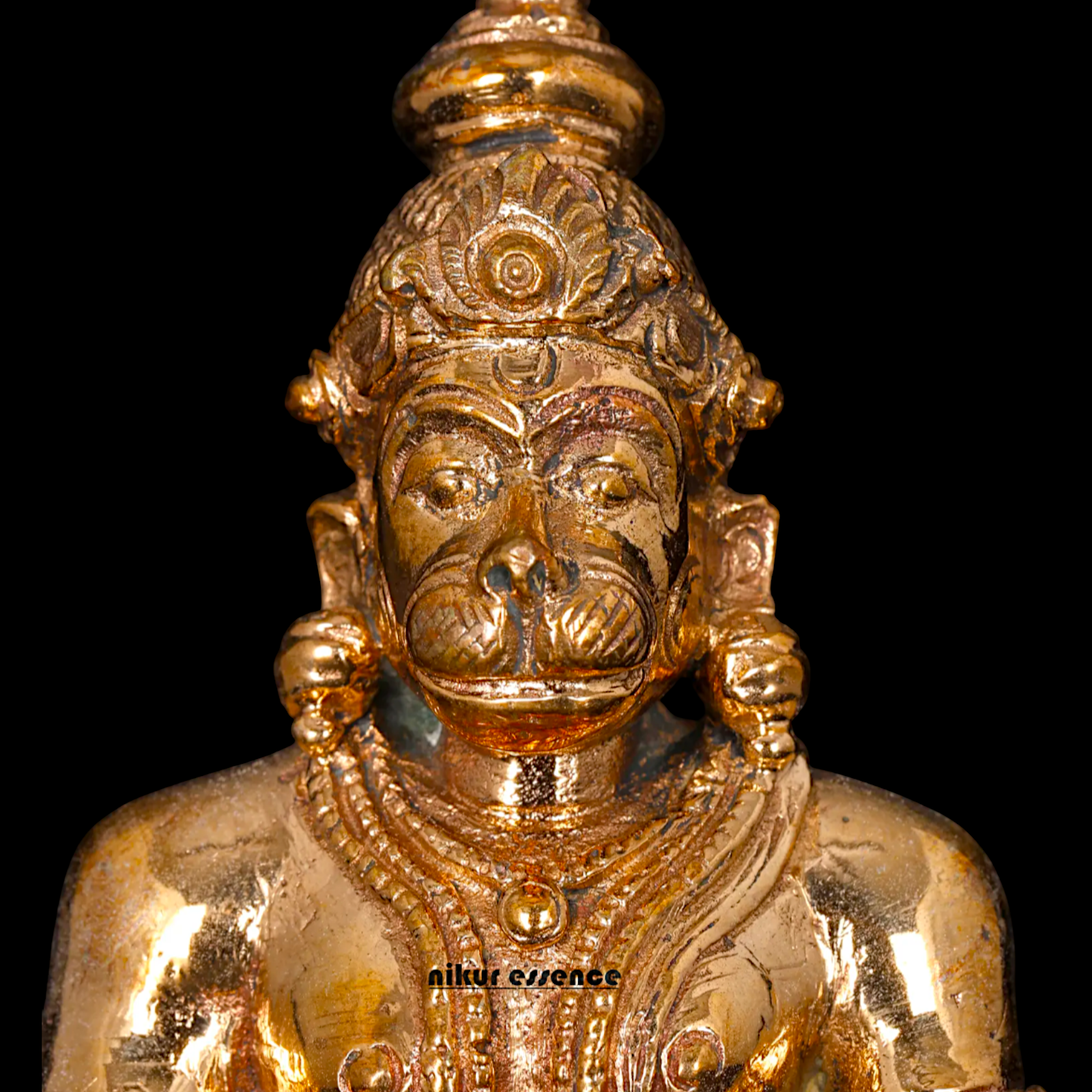 Hanuman ji Sitting meditation Panchaloha idol - 3 Inches