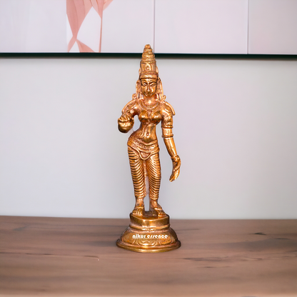 Uma Parvati Devi Standing Panchaloha idol - 4 Inches