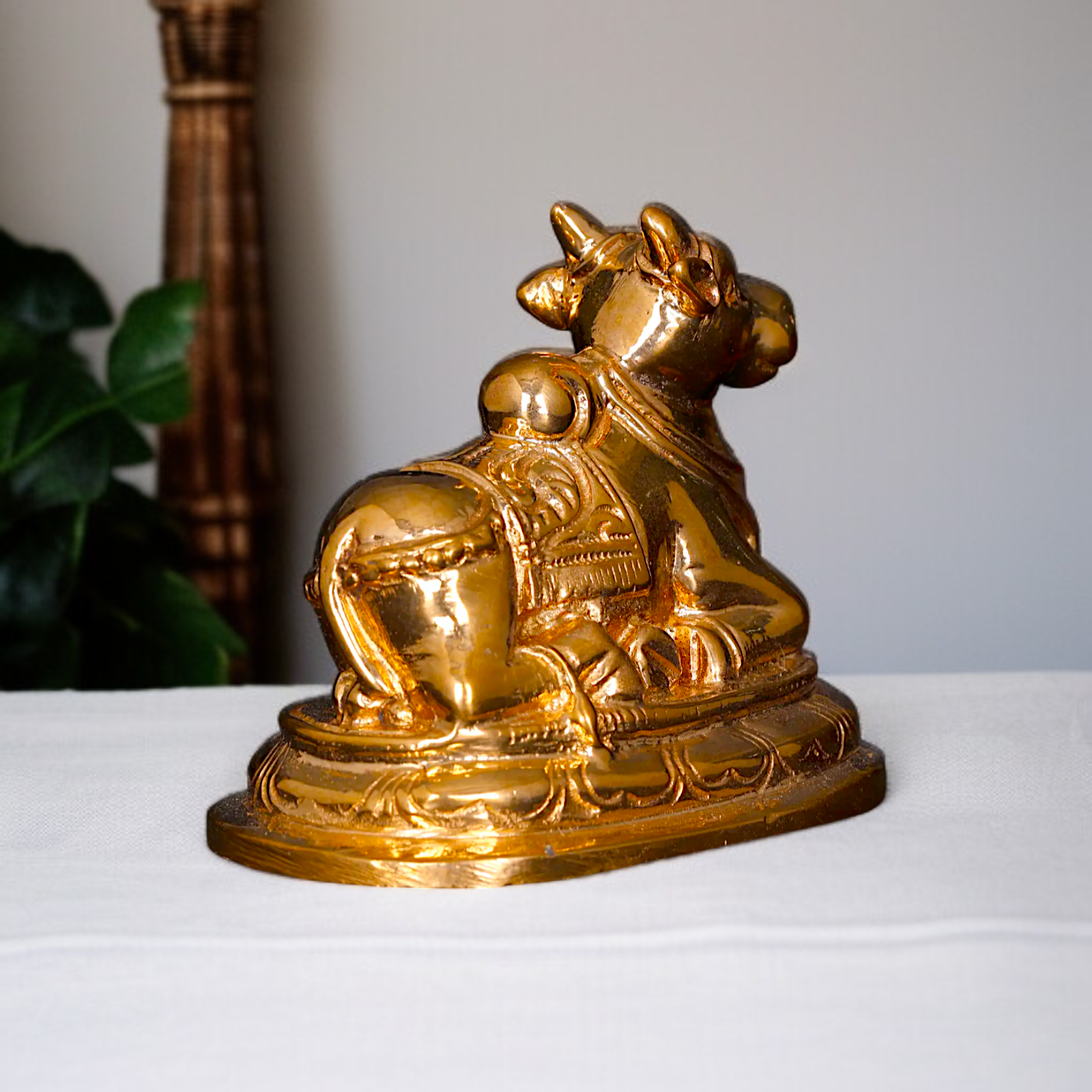 Nandi seated Panchaloha statue - 3 inches