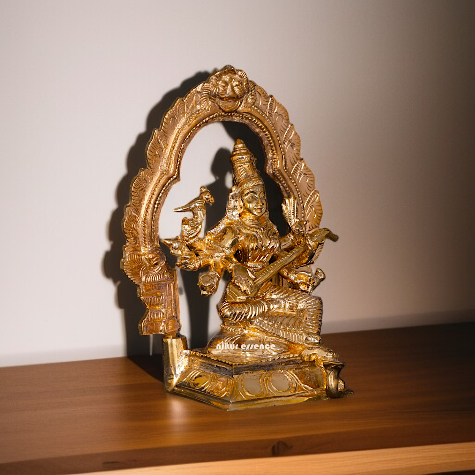 Matangi Devi with eight hand Panchaloha statue - 6 Inches