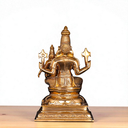 Panchaloha Narasimha Vishnu with Lakshmi statue - 9 Inches Nikuressence