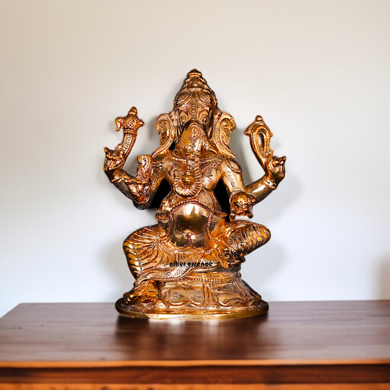 Ganesha Vinayaka seated Panchaloha statue - 3 Inches