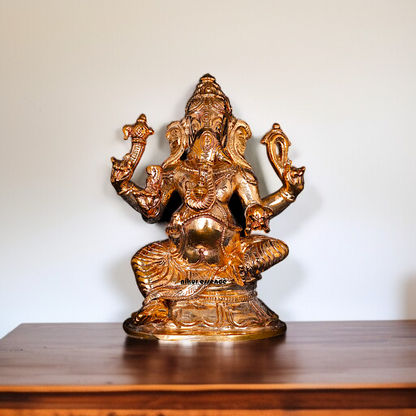 Ganesha Vinayaka seated Panchaloha statue - 3 Inches