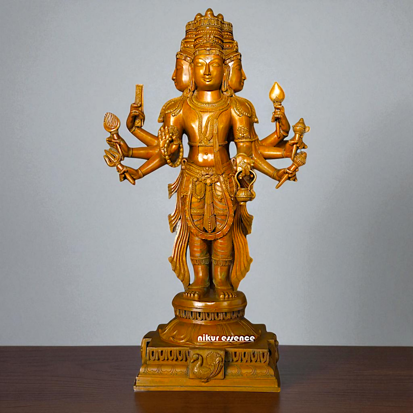 Large Brahma standing Blessing with Four hand Panchaloha statue - 2 Feet Nikuressence