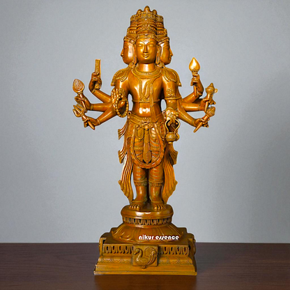 Large Brahma standing Blessing with Four hand Panchaloha statue - 2 Feet Nikuressence