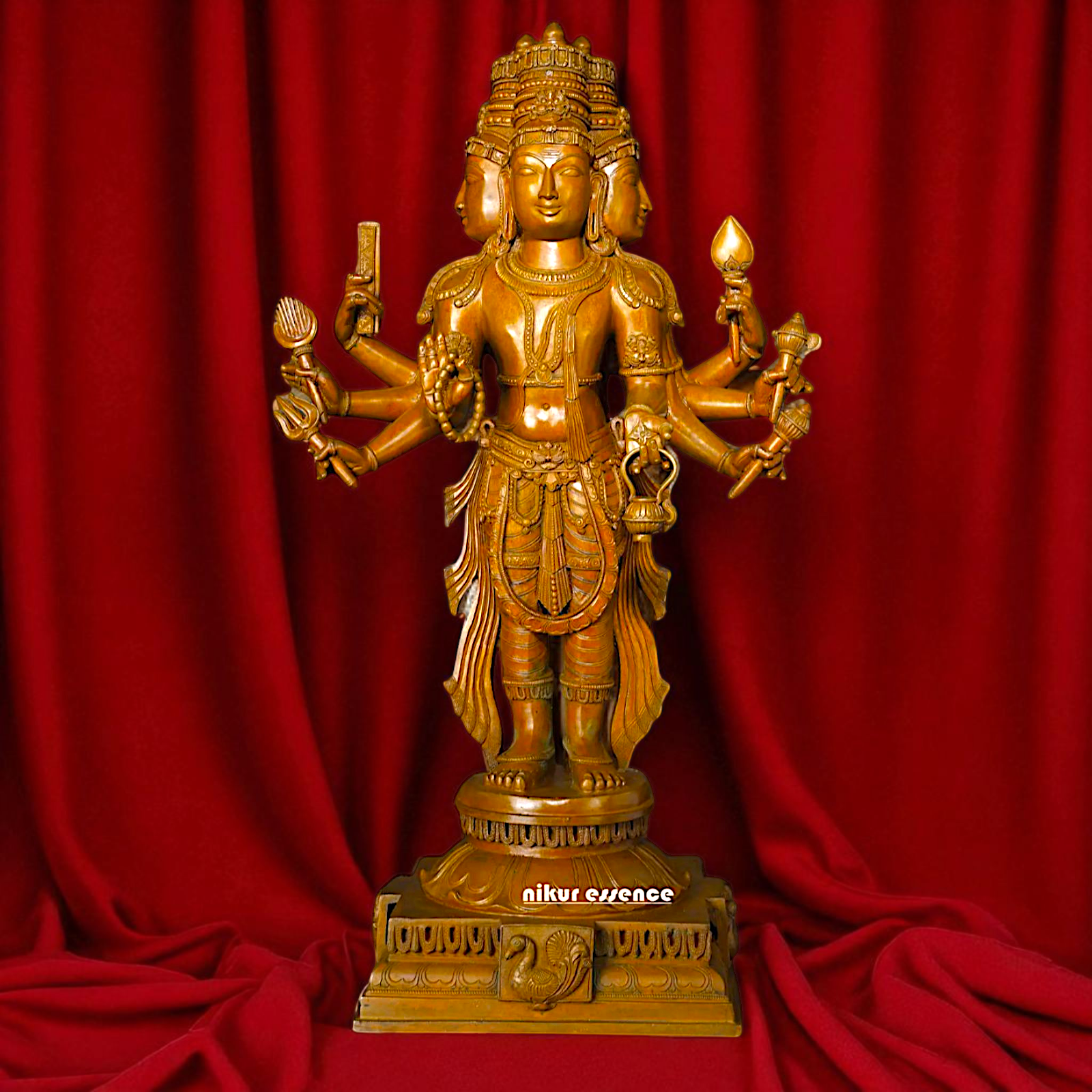 Large Brahma standing Blessing with Four hand Panchaloha statue - 2 Feet Nikuressence