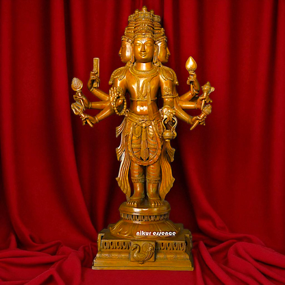 Large Brahma standing Blessing with Four hand Panchaloha statue - 2 Feet Nikuressence