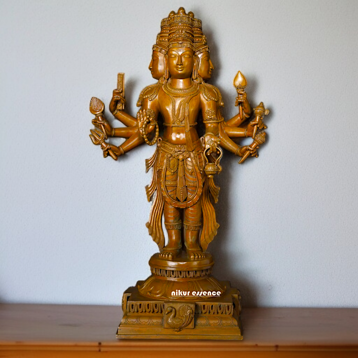 Large Brahma standing Blessing with Four hand Panchaloha statue - 2 Feet