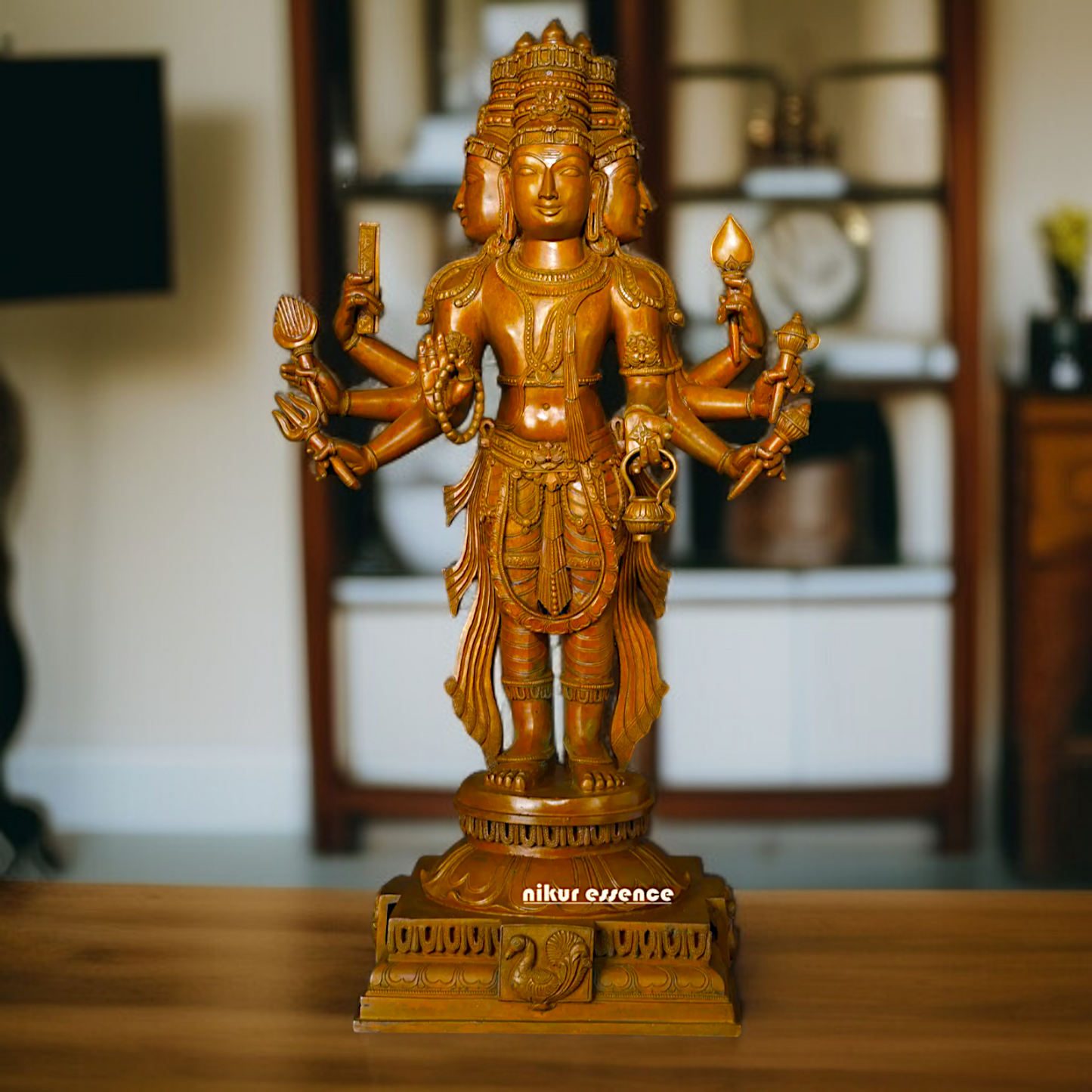 Large Brahma standing Blessing with Four hand Panchaloha statue - 2 Feet