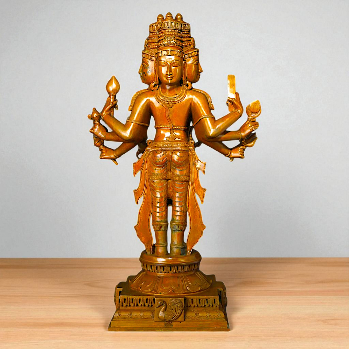 Large Brahma standing Blessing with Four hand Panchaloha statue - 2 Feet Nikuressence
