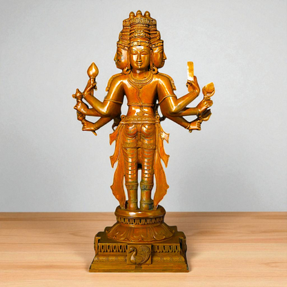 Large Brahma standing Blessing with Four hand Panchaloha statue - 2 Feet Nikuressence