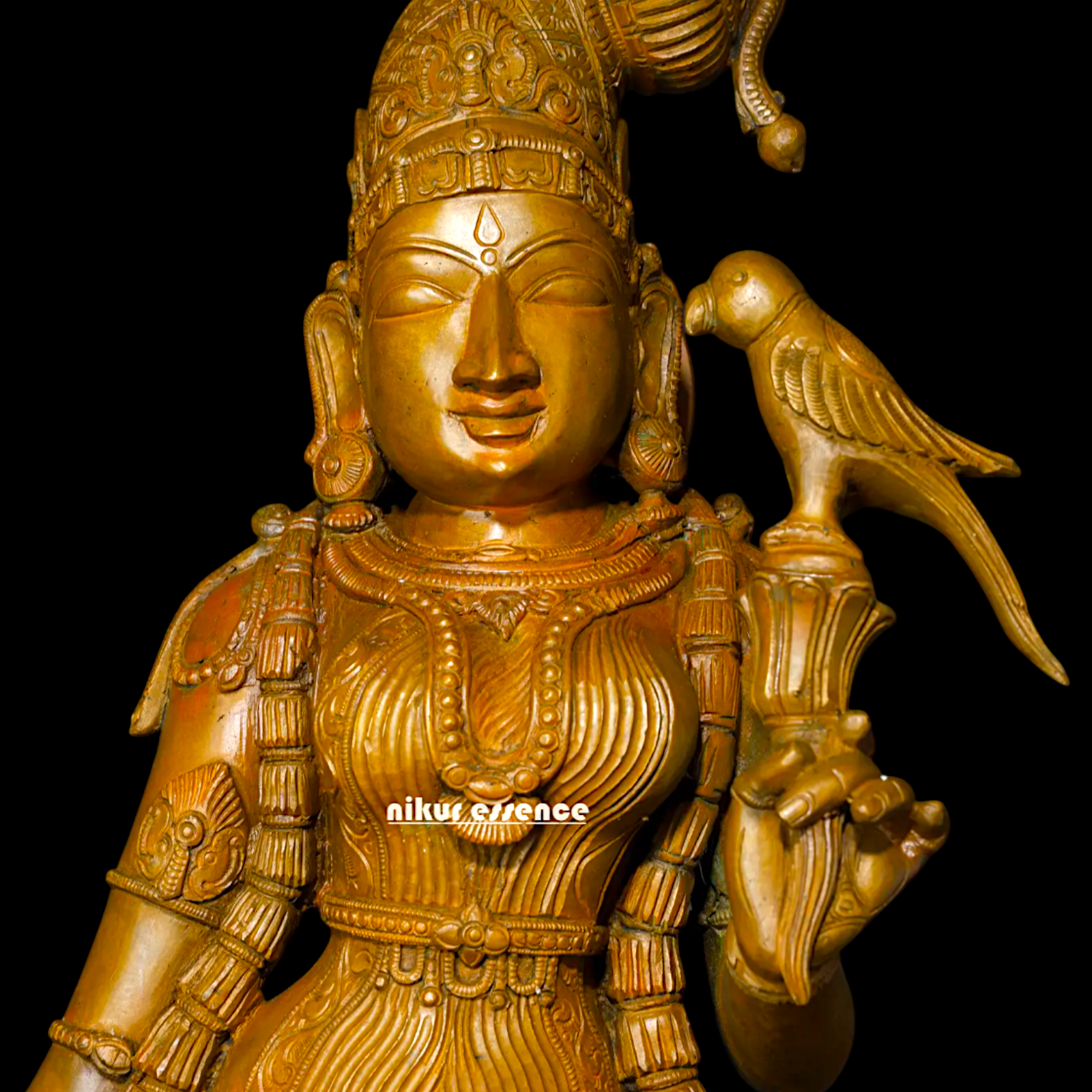 Andal Standing with parrot Panchaloha statue - 24 inches