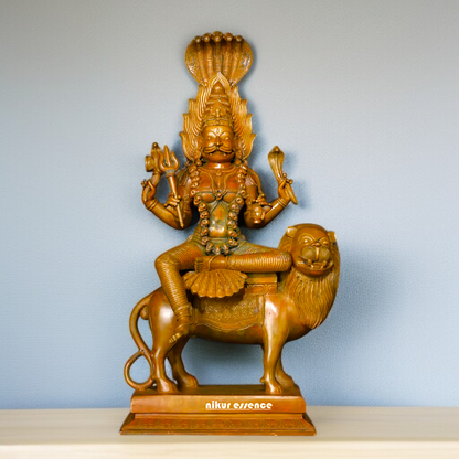 pratyangira devi seated on lion Panchaloha statue - 20 inches