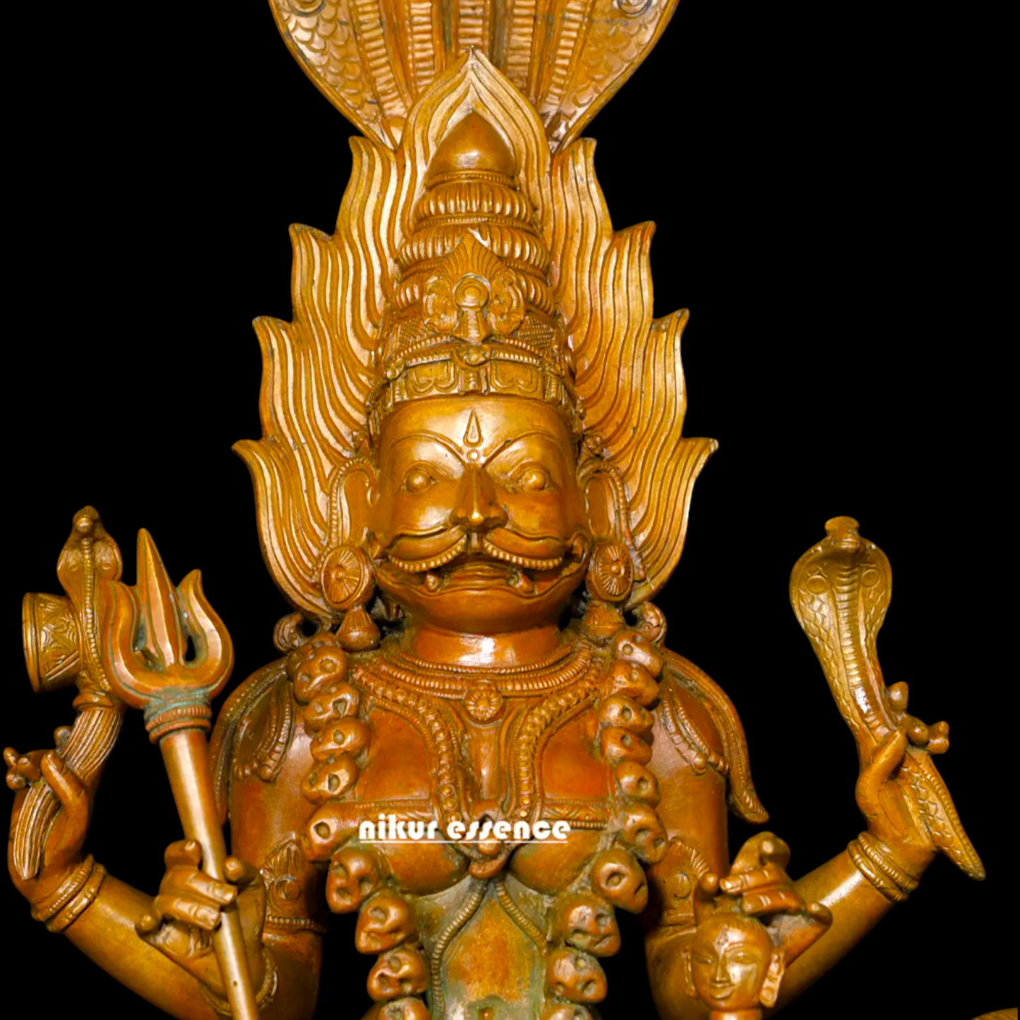 pratyangira devi seated on lion Panchaloha statue - 20 inches