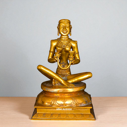 Karaikal Ammaiyar seated Panchaloha idol - 10 inches Nikuressence