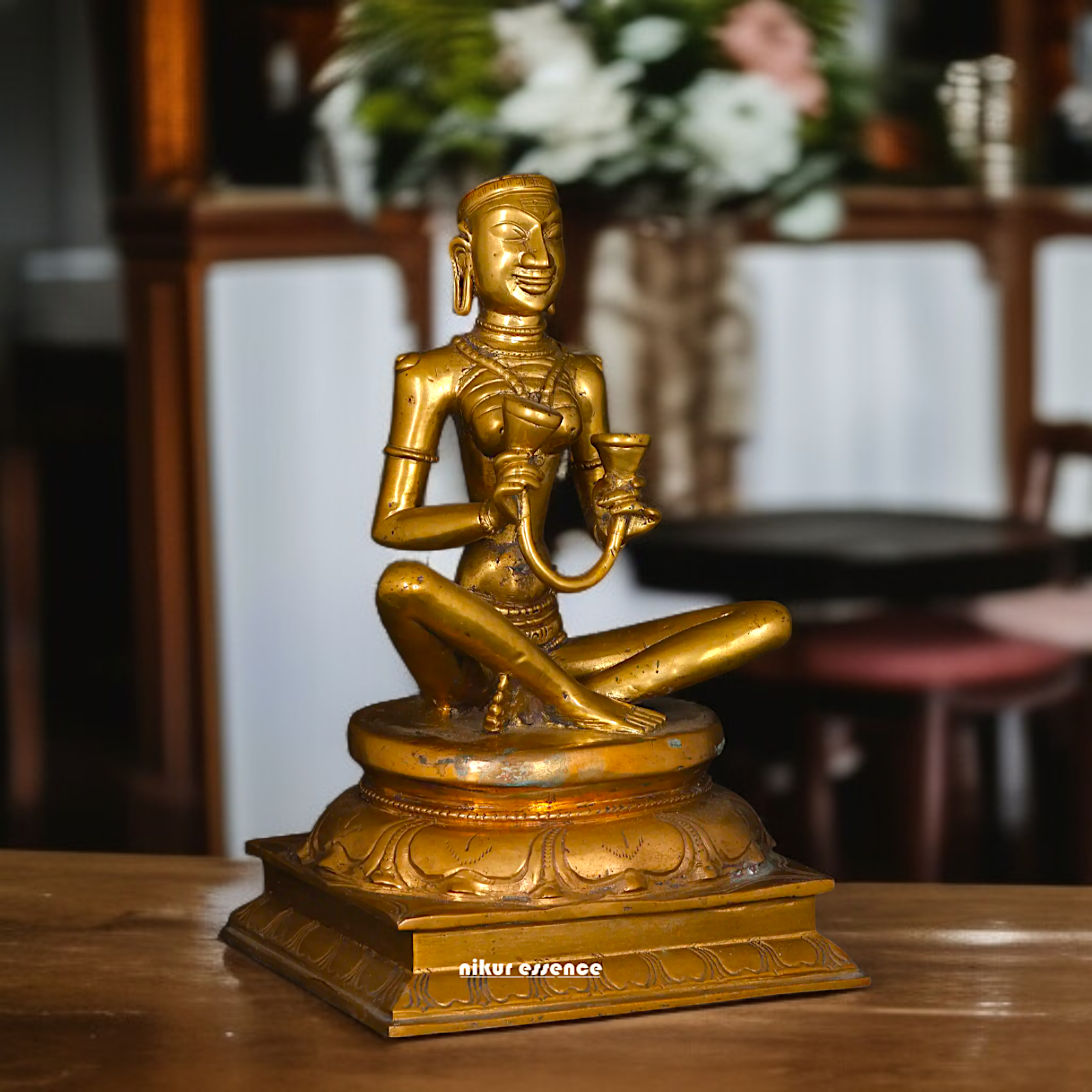 Karaikal Ammaiyar seated Panchaloha idol - 10 inches