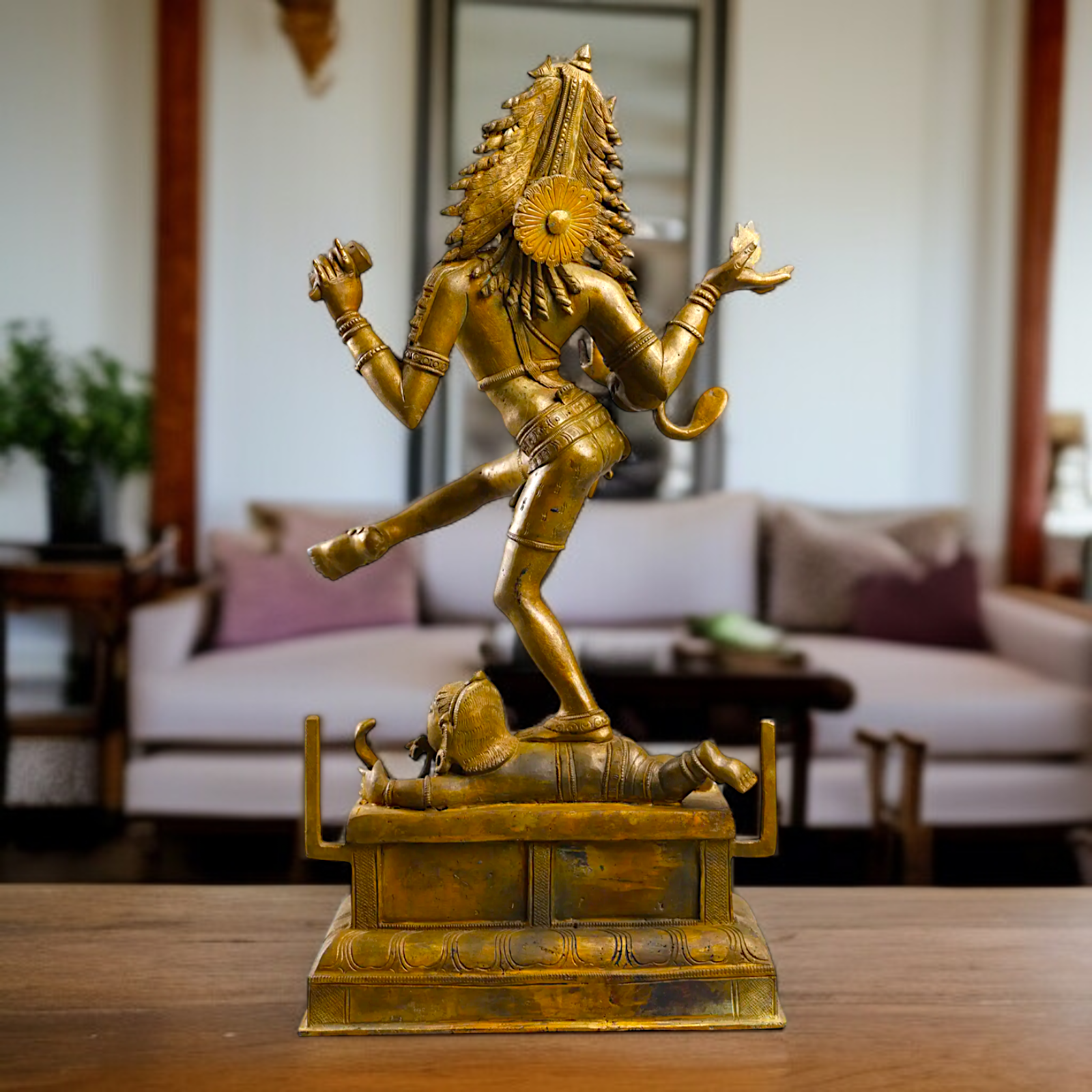 Large Nataraja Shiva dancing Panchaloha idol - 22 inches