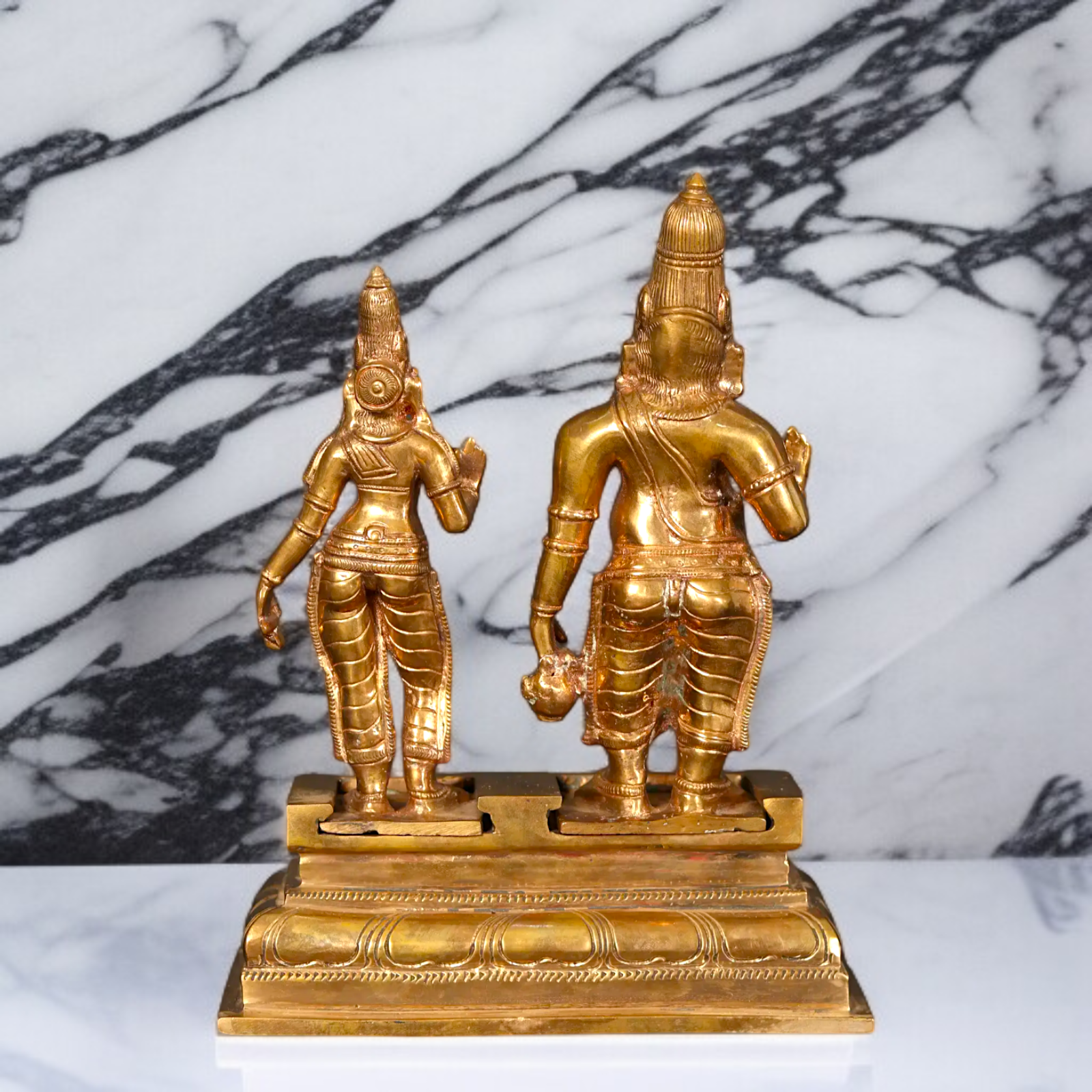 Panchaloha Agastya Muni with Wife Lopamudra standing statue - 9 Inches