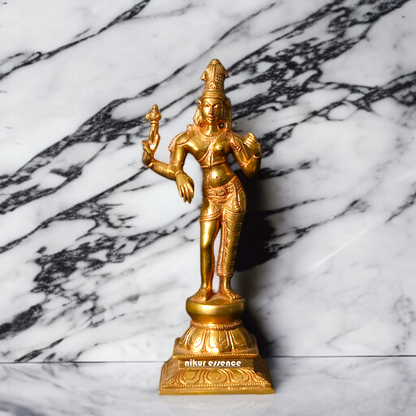 Ardhanarishvara Shiva Parvati Panchaloha statue - 9 Inches