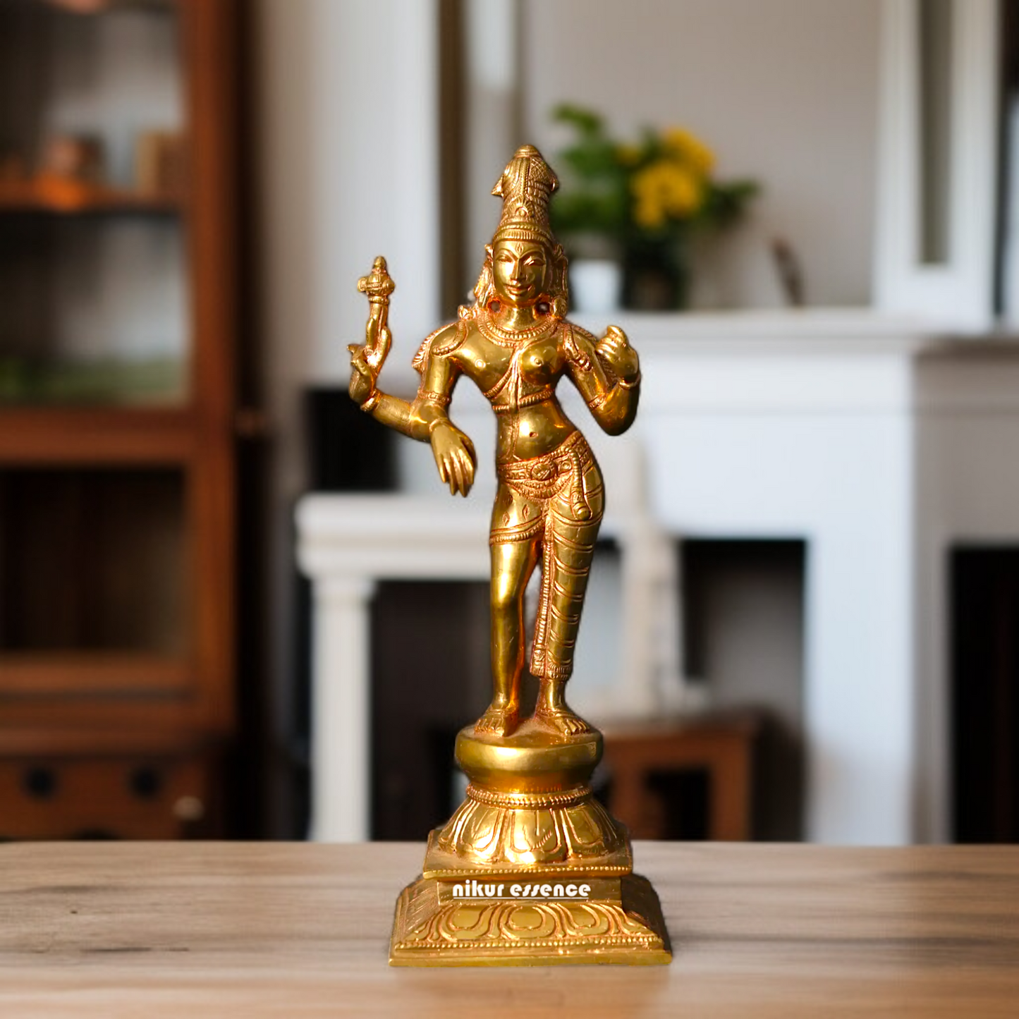 Ardhanarishvara Shiva Parvati Panchaloha statue - 9 Inches