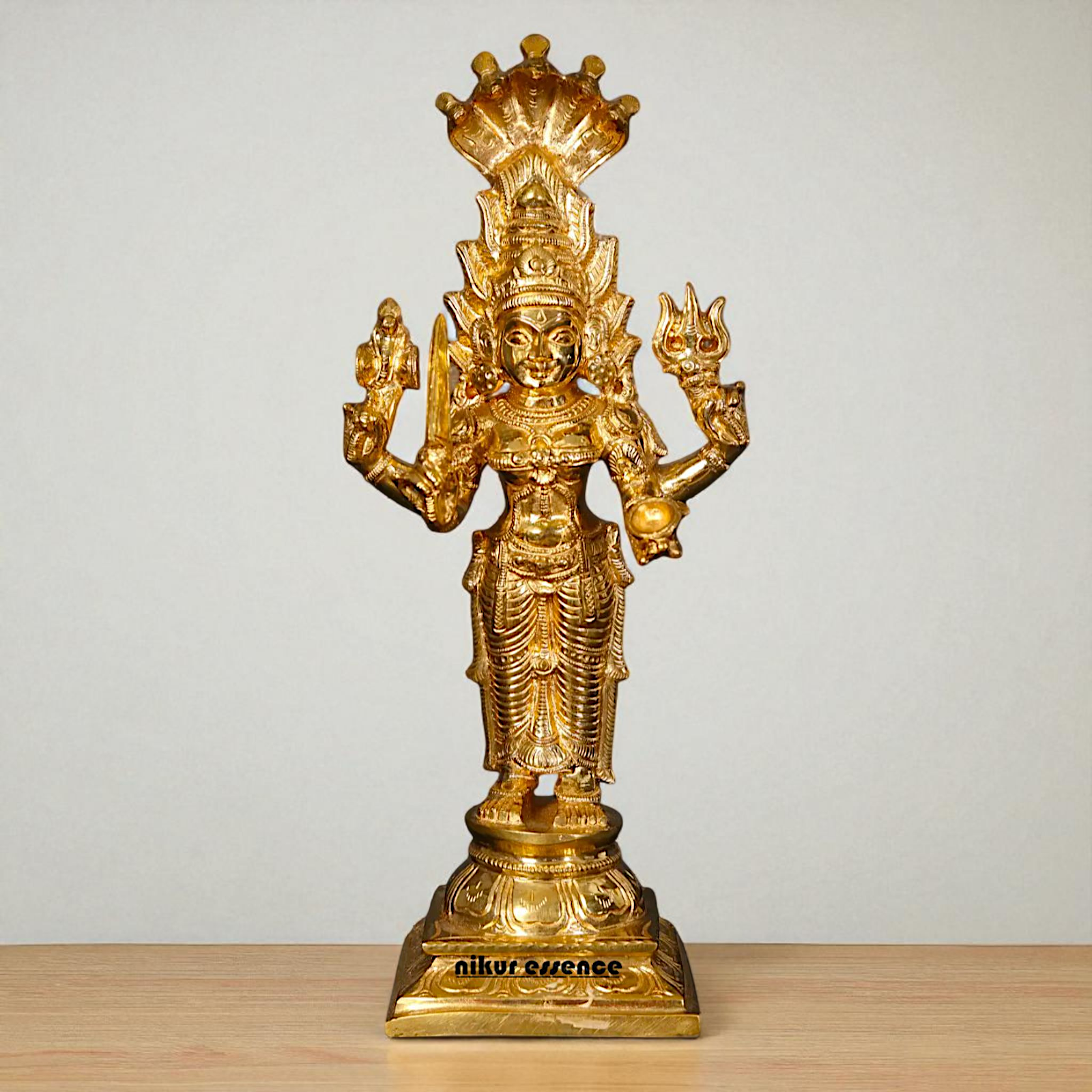 Goddess Mariamman Durga Devi maa standing Panchaloha statue - 12 Inches Nikuressence
