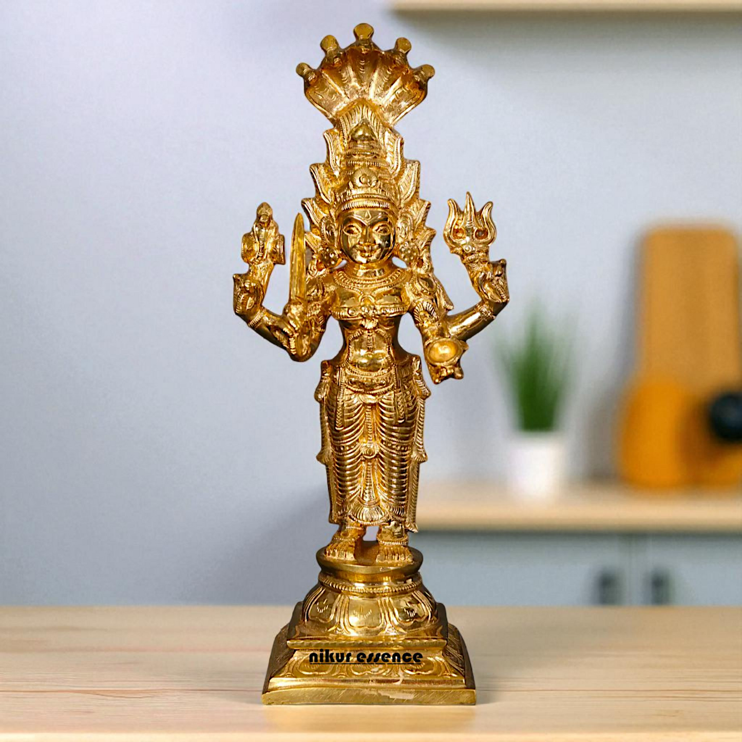 Goddess Mariamman Durga Devi maa standing Panchaloha statue - 12 Inches Nikuressence