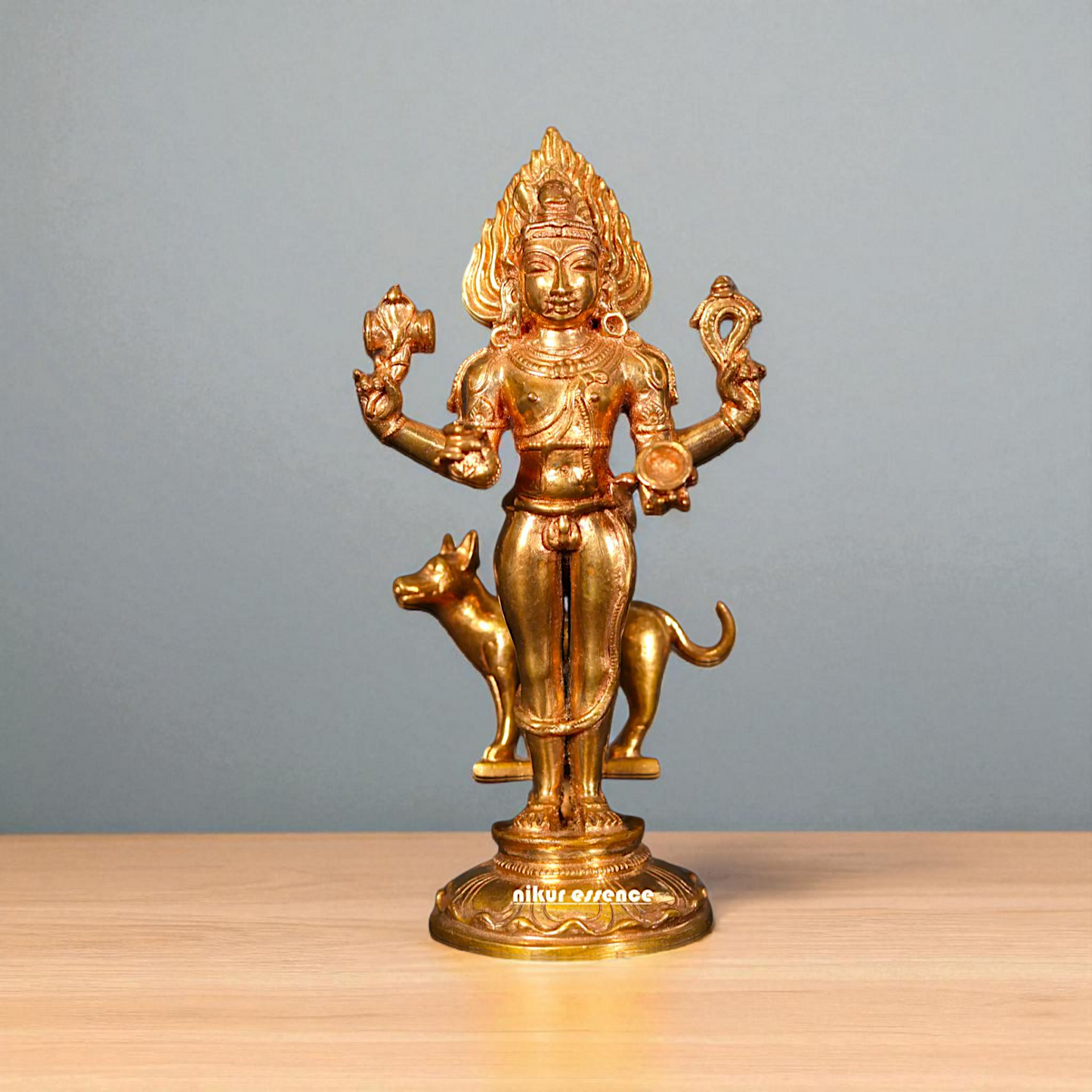 Kaal bhairav standing Panchaloha idol - 5 Inches Nikuressence