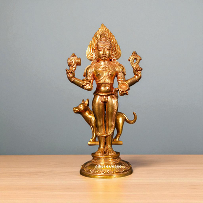 Kaal bhairav standing Panchaloha idol - 5 Inches Nikuressence
