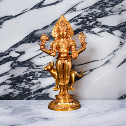 Kaal bhairav standing Panchaloha idol - 5 Inches