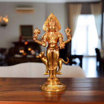 Kaal bhairav standing Panchaloha idol - 5 Inches