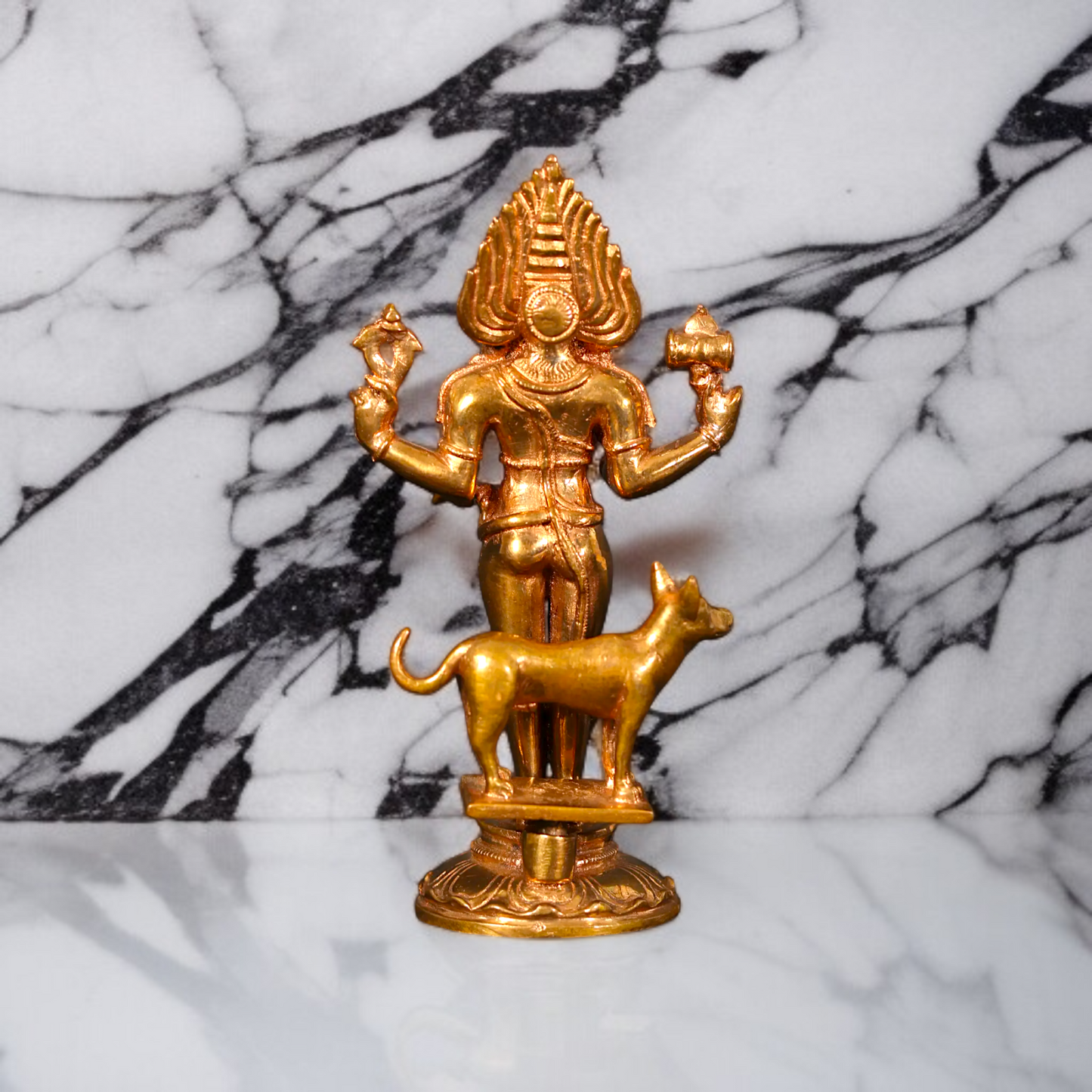 Kaal bhairav standing Panchaloha idol - 5 Inches