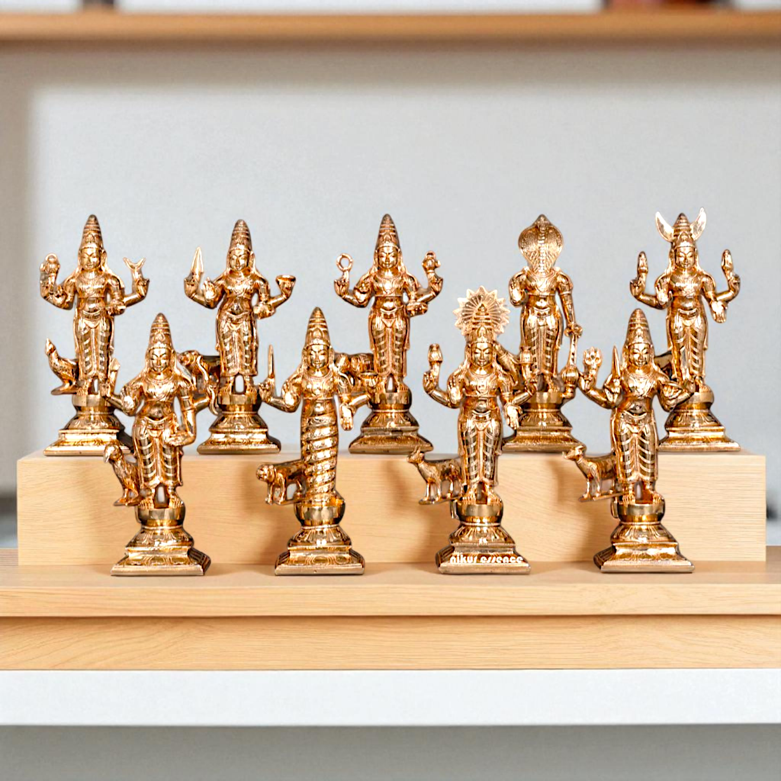 Navagraha With Vahana set Panchaloha idol - 12 inches Nikuressence