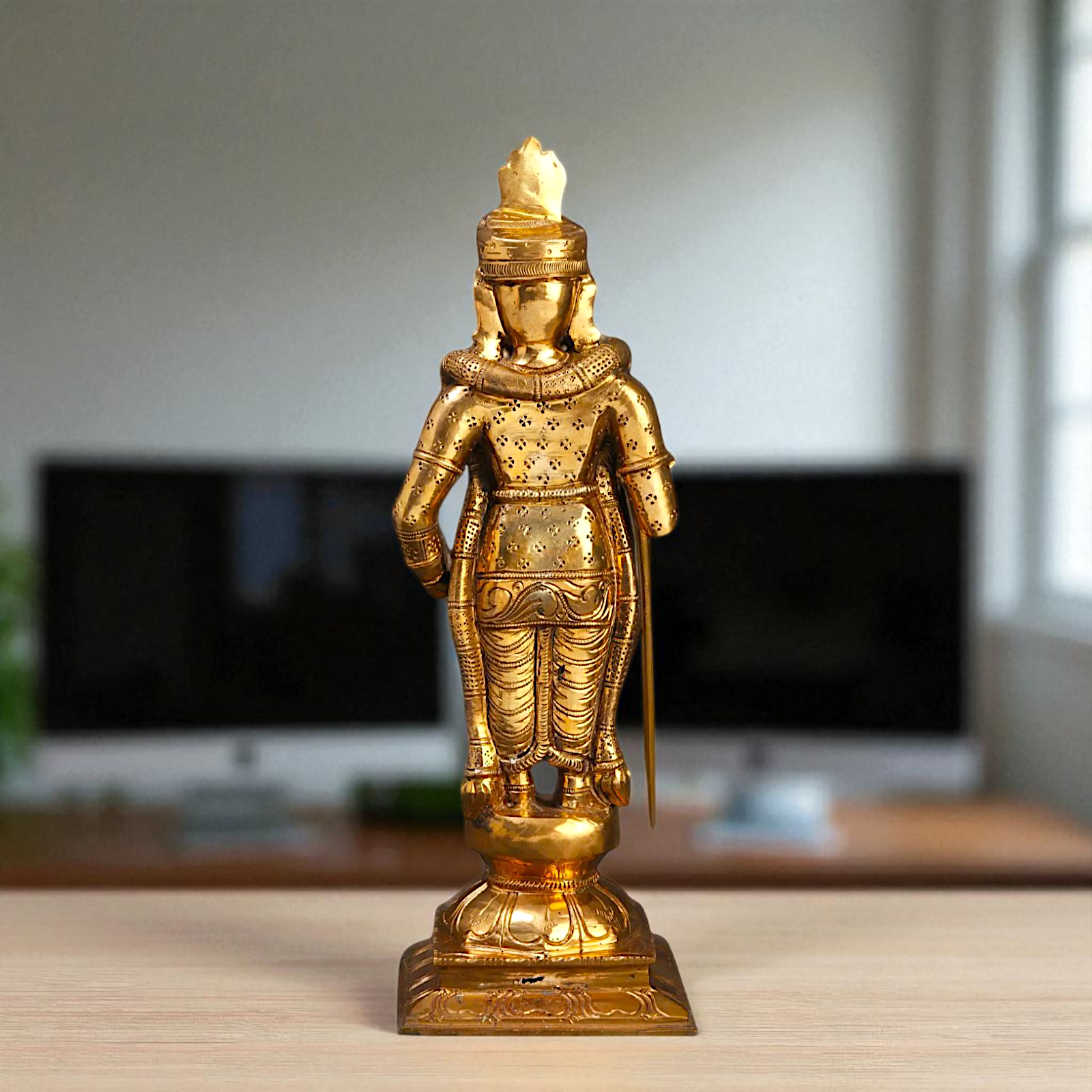 Panchaloha Kumara Kartikeya standing statue - 13 inches Nikuressence