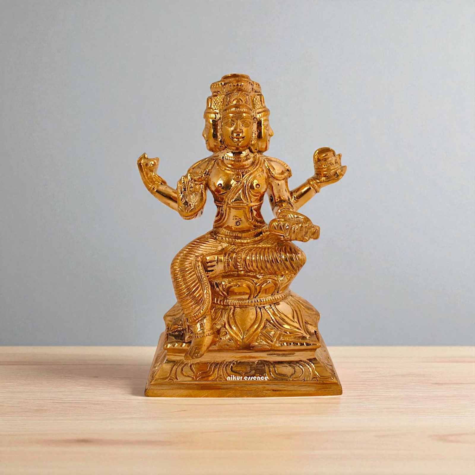 Brahma seated on Lotus Panchaloha idol - 4 inches Nikuressence